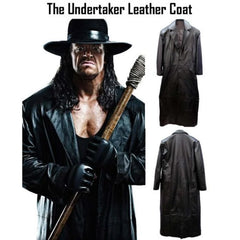 The Undertaker Black Leather Coat