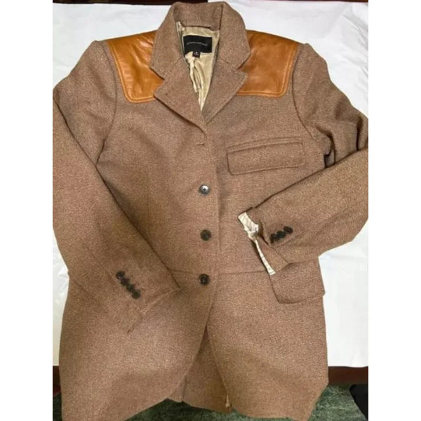 The Residence 2025 Uzo Aduba Brown Jacket With Leather Patches