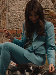 Valentina The White Lotus Blue Suit