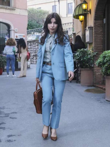 Valentina The White Lotus Blue Suit