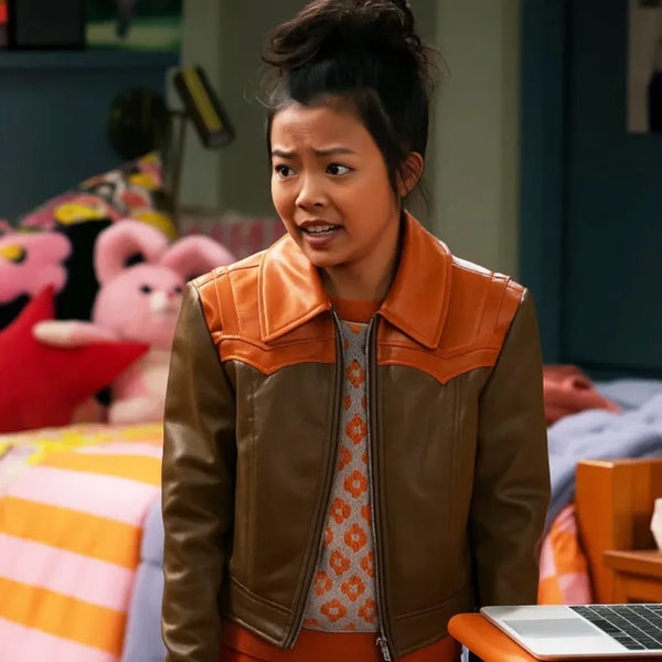 Jiwon Lee Vampirina Teenage Vampire Brown Leather Jacket