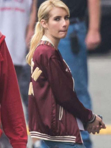 Emma Roberts Nerve Satin Bomber Jacket
