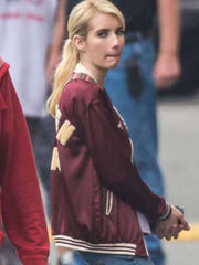Emma Roberts Nerve Satin Bomber Jacket