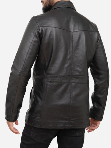 Ronnie Genuine Black Leather Trucker Jacket