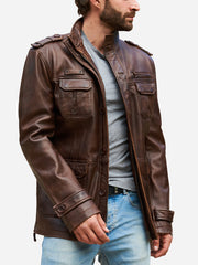 Oliver Brown Leather Distressed Jacket