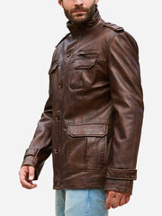 Oliver Brown Leather Distressed Jacket