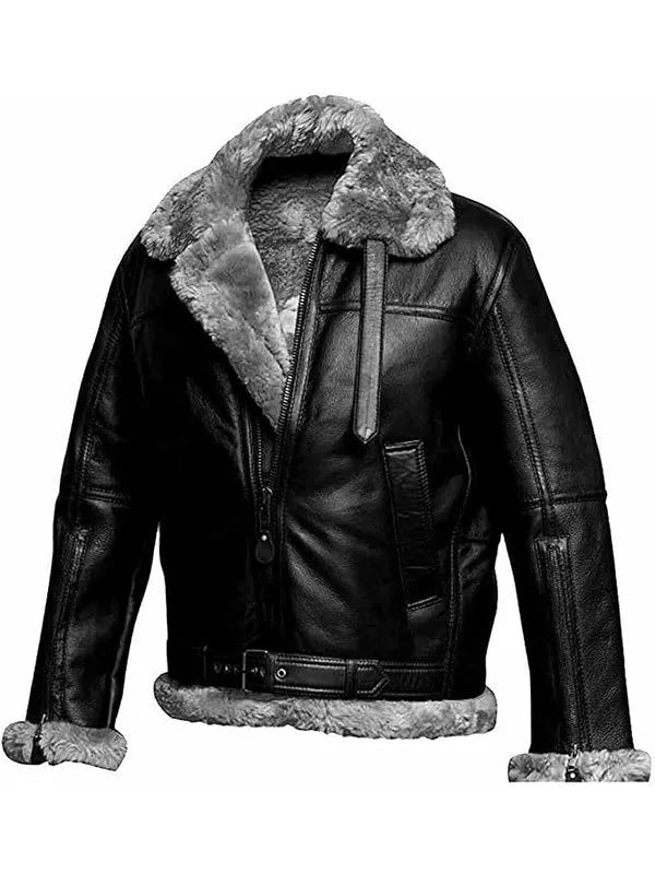 WW2 Aviator Fighter Pilots B3 Shearling Leather Jacket