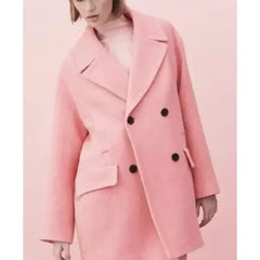 Wednesday S02 Enid Sinclair Pink Wool Coat