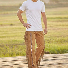 Handmade Suede Fringe Beaded Pants