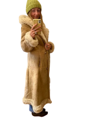 Vintage 70s Penny Lane Shearling Leather Coat