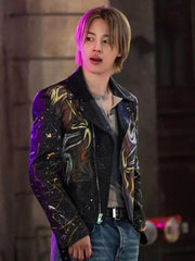 Who Song Jimin Black Leather Jacket