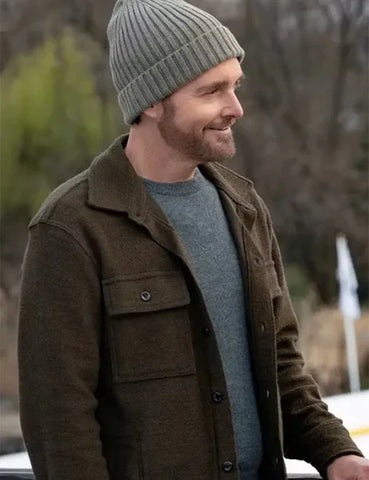 Will Forte Kinda Pregnant Brown Wool Jacket