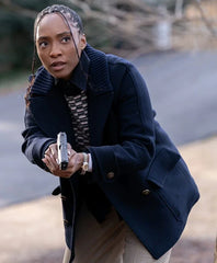 Will Trent S03 Faith Mitchell Black Wool Peacoat
