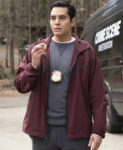 Will Trent S03 Ramón Rodríguez Maroon Hooded Jacket