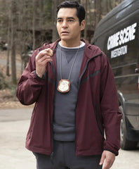 Will Trent S03 Ramón Rodríguez Maroon Hooded Jacket