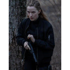 Willa Fitzgerald Alarum 2025 Black Bomber Jacket