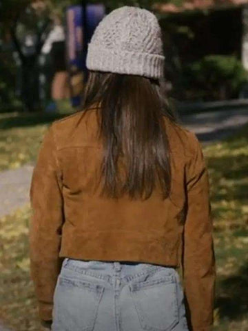 Jenna Ortega Winter Spring Summer or Fall Brown Leather Jacket