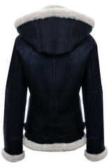 B-3 Premium Black Leather Bomber Shearling Jacket