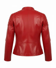 Women’s Premium Red Biker Leather Jacket