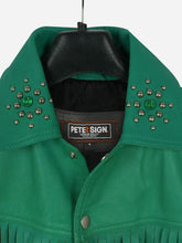 Emilia Cowgirl Green Fringe Leather Jacket