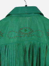 Emilia Cowgirl Green Fringe Leather Jacket