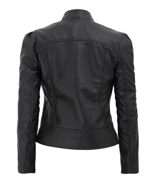 Women’s Slim Fit Black Leather Jacket