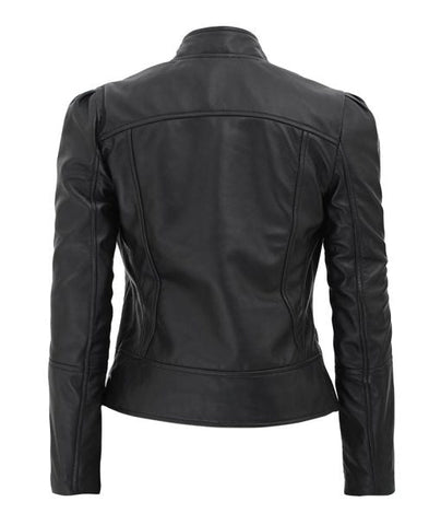 Women’s Slim Fit Black Leather Jacket