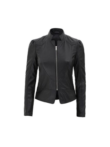 Women’s Slim Fit Black Leather Jacket