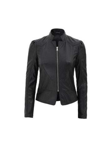 Women’s Slim Fit Black Leather Jacket