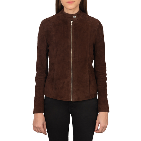 Kelsee Mocha Suede Jacket Women, Brown