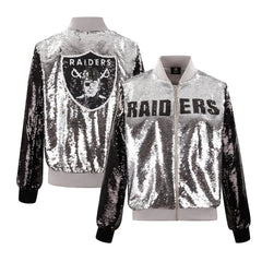 Women's Las Vegas Raiders Cuce Two-Tone Sequin Jacket