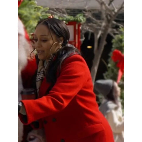 Yes Chef! Christmas 2023 Tia Mowry Red Coat