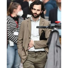 Penn Badgley You S04 Grey Blazer