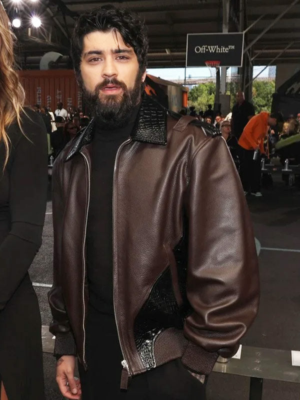 Zayn Malik Off-White Show Brown Jacket