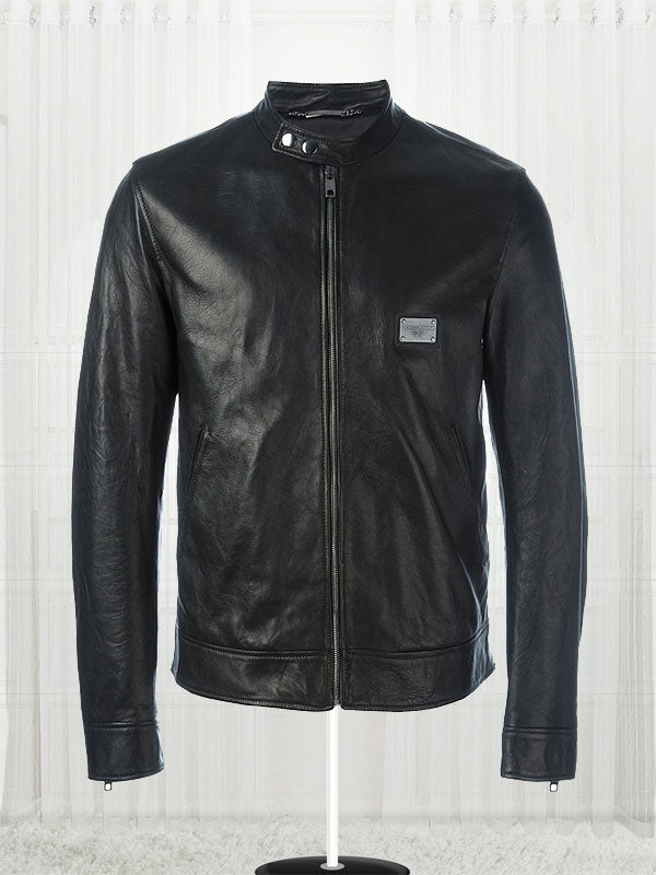 Men’s Zipped Black Leather Jacket