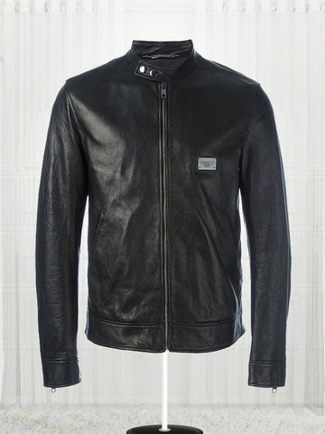 Men’s Zipped Black Leather Jacket