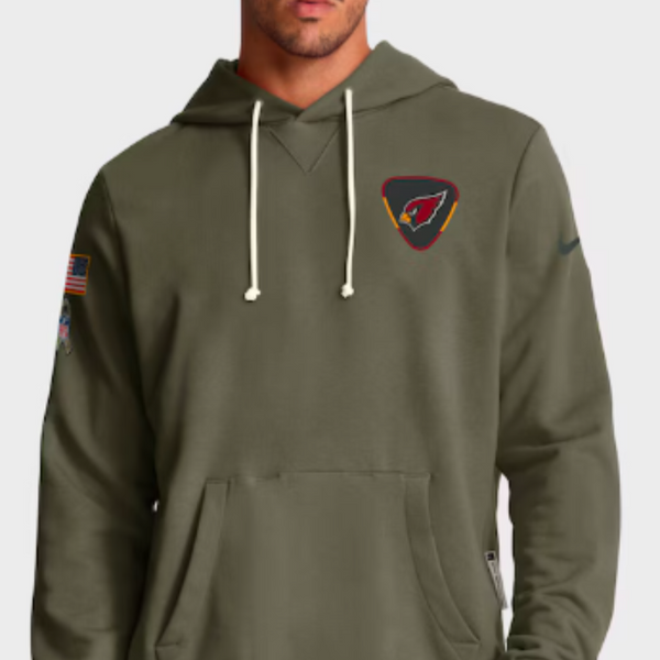Arizona Cardinals Olive 2025 Salute to Service Sideline Hoodie