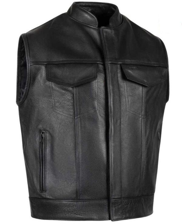 Beck Men's 566 Horsehide Leather Motorcycle Black Vest