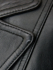 Lambskin Leather Blazer Women Black