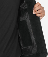Mens Real Suede Leather Black Biker Jacket
