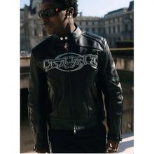 Asake Casablanca PFW Black Leather Jacket