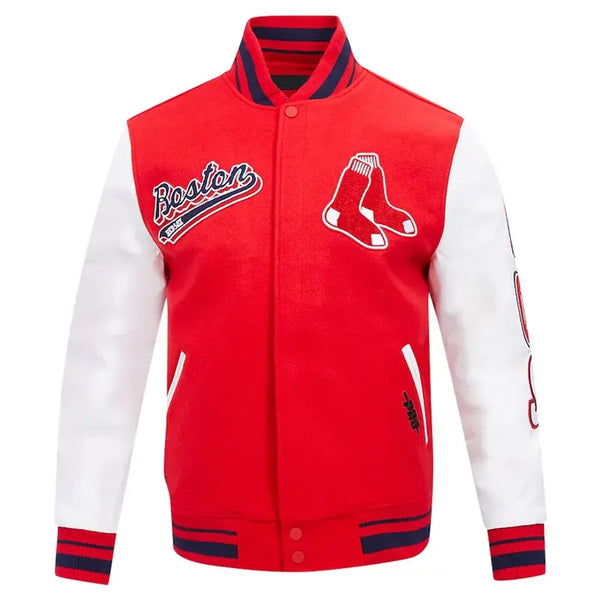 Boston Red Sox Red and White Varsity Jacket