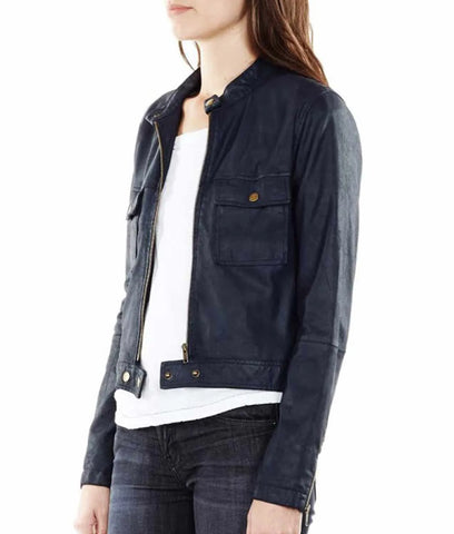 Castle S07 Kate Beckett Blue Leather Jacket