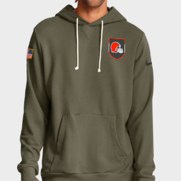 Cleveland Browns Olive 2025 Salute to Service Sideline Hoodie