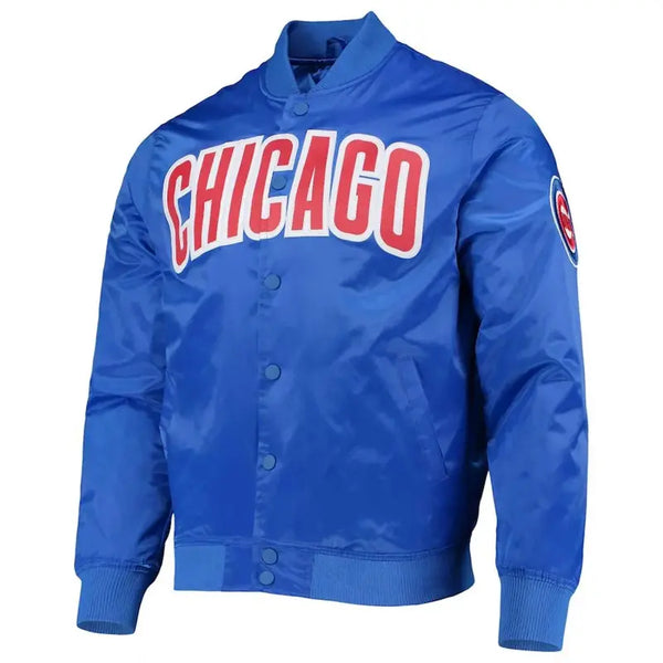 Chicago Cubs Wordmark Royal Blue Satin Jacket