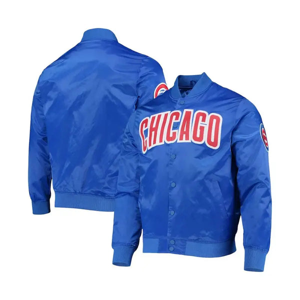 Chicago Cubs Wordmark Royal Blue Satin Jacket