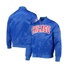 Chicago Cubs Wordmark Royal Blue Satin Jacket