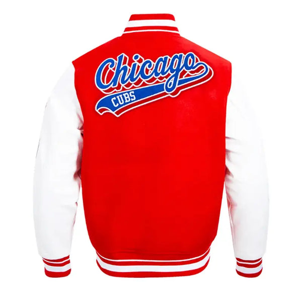 Chicago Cubs Classic Script Tail Rib Varsity Jacket