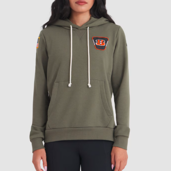 Cincinnati Bengals Olive 2025 Salute to Service Sideline Hoodie