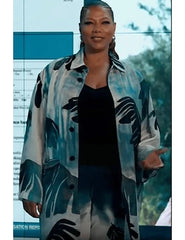 Queen Latifah The Equalizer S05 Palm Leaf Print Coat
